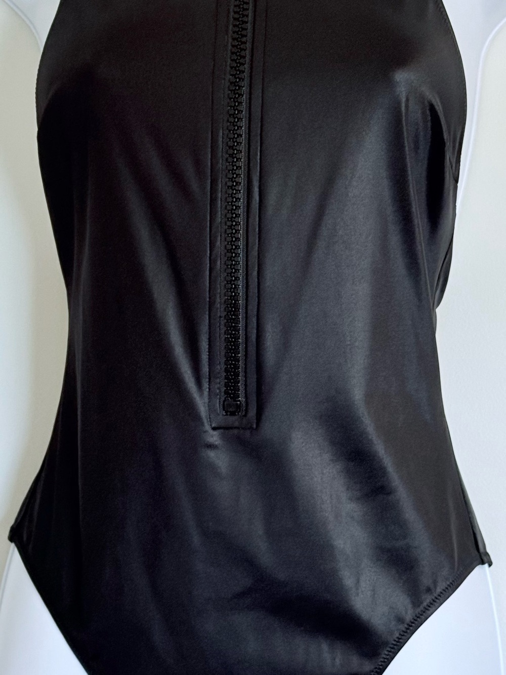 NWT Agent Provocateur Mistiy Black Zip-Front One-Piece Swimsuit